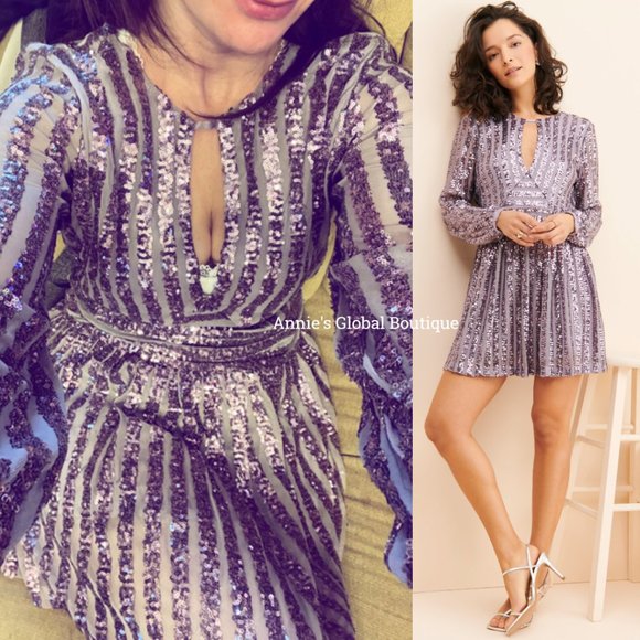 NWT ANTHROPOLOGIE Sequined Open-Back Mini Dress. Size 6 - Picture 12 of 16